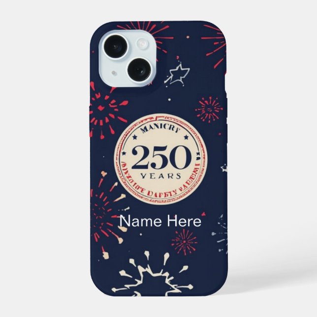 Coque iPhone 15 Étui iPhone - Nom personnalisé 250e (Verso)