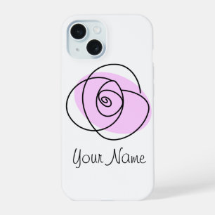 Coque iPhone 15 Étui iPhone 'Nom' Rose Lilas