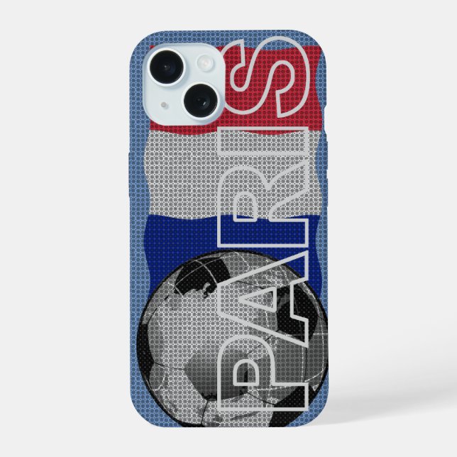 Coque iPhone 15 Étui iPhone Paris World Soccer (Verso)