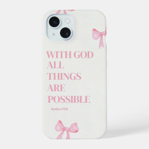 Coque iPhone 15 Étui iPhone Pink Faith Over Fear