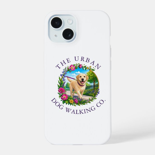 Coque iPhone 15 Étui iPhone pour promenade de Labrador (Verso)