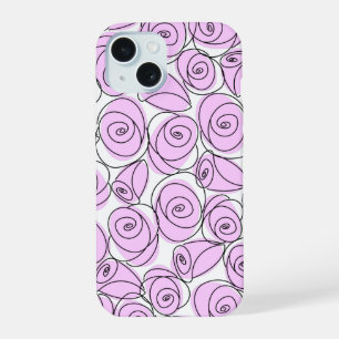 Coque iPhone 15 Étui iPhone Roses Lilas