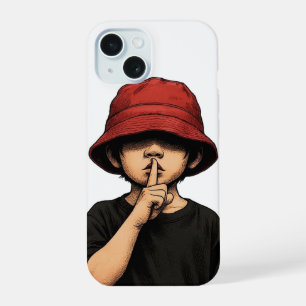 Coque iPhone 15 Étui Iphone Shhh Silence Please Street Art Minimal