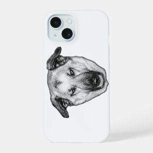 Coque iPhone 15 Étui iPhone tête de chien joyeuse