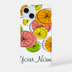 Coque iPhone 15 Étui iPhone vertical Citrus 'Nom'