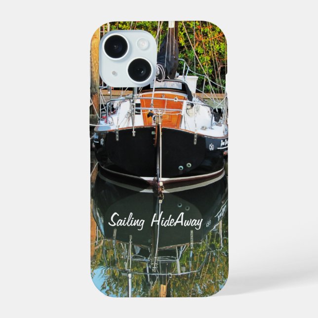 Coque iPhone 15 Étui iPhone Voilier Classique Sailboat (Verso)