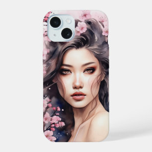 Coque iPhone 15 Étui Lila Sakura Tattoo Case-Mate