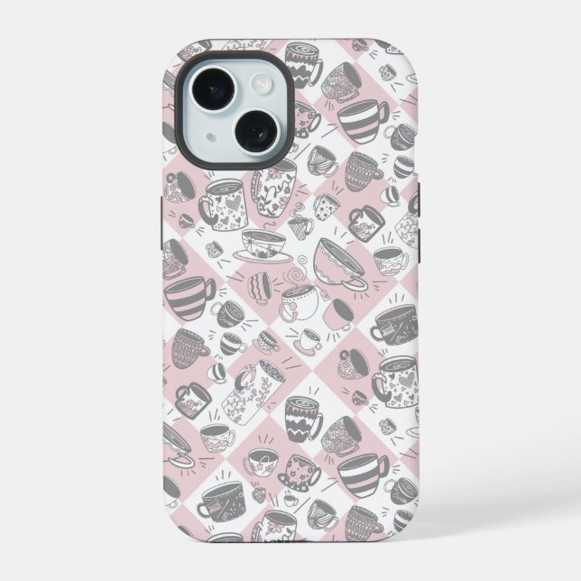 Coque iPhone 15 Étui Party tea coffee cups Case-Mate pour iPhone (Verso)