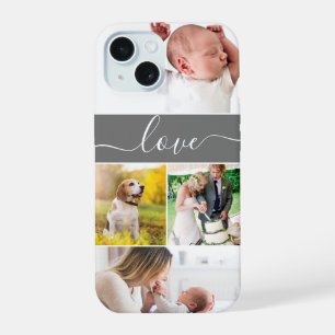 Coque iPhone 15 Étui personnalisé avec photo de famille et écritur