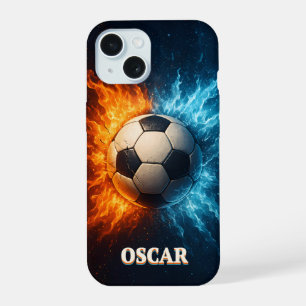 Coque iPhone 15 Étui pour iPhone 15 de football personnalisé