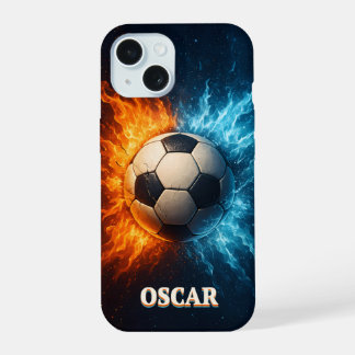 Coque iPhone 15 Étui pour iPhone 15 de football personnalisé