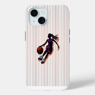Coque iPhone 15 Étui pour IPhone 15 Fille de basketball en train d