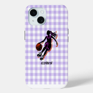 Coque iPhone 15 Étui pour IPhone 15 Fille de Basketball Personnali