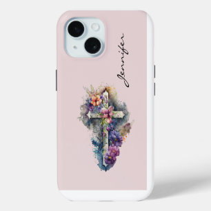 Coque iPhone 15 Étui pour iPhone 15 personnalisé avec motif floral