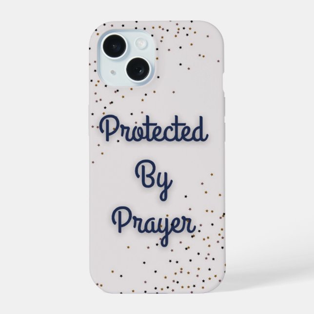 Coque iPhone 15 Étui pour iPhone 15 "Protégé par la prière"  (Verso)