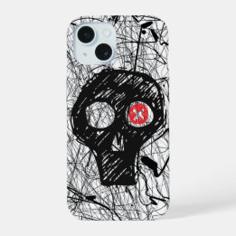Coque iPhone 15 Étui pour iPhone 15 Skull Scratch