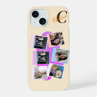 Coque iPhone 15 Étui pour iPhone avec nuage personnalisé à six pho
