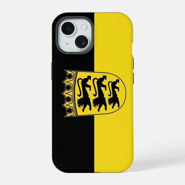 Coque iPhone 15 Étui pour iPhone Case-Mate avec le drapeau de Bade (Verso)