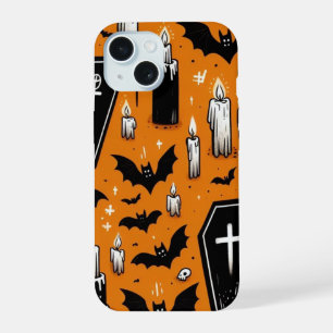 Coque iPhone 15 Étui pour iPhone Case-Mate Citrouilles et Crânes