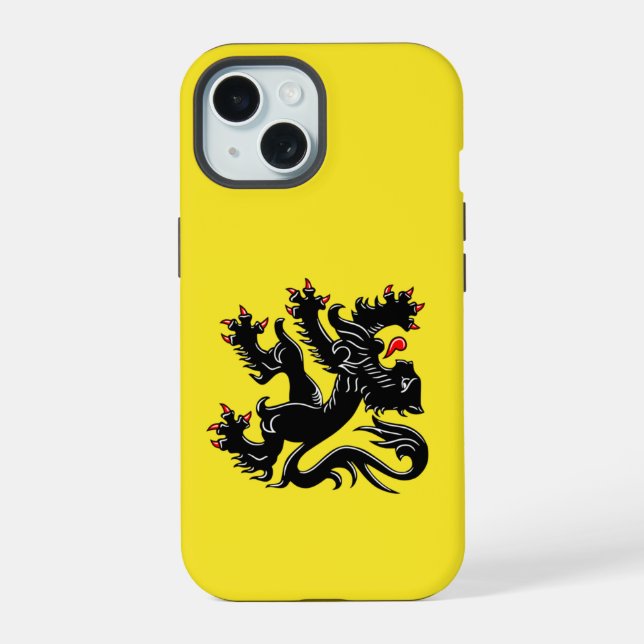 Coque iPhone 15 Étui pour iPhone Case-Mate Drapeau de Flandre (Verso)