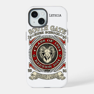 Coque iPhone 15 Étui pour iPhone des Rams de la South Gate High Sc