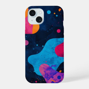 Coque iPhone 15 étui pour iphone _ Éclaboussure néon abstraite