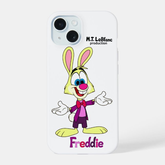 Coque iPhone 15 Étui pour iPhone Freddie Bunny (Verso)
