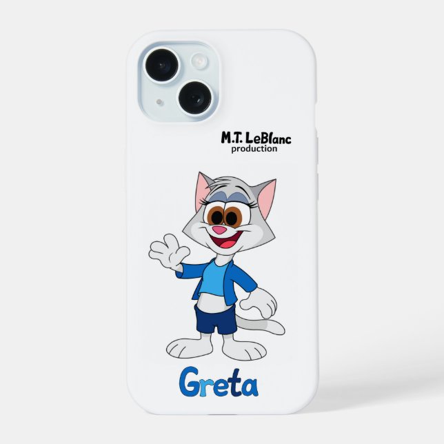 Coque iPhone 15 Étui pour iPhone Greta Kitty (Verso)