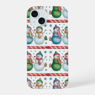 Coque iPhone 15 Étui pour iPhone/iPad Noël bonhomme de neige floco