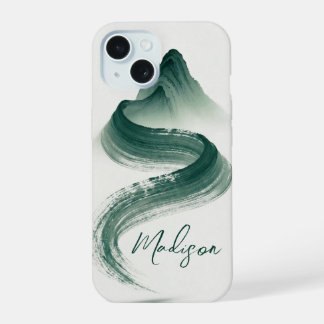 Coque iPhone 15 Étui pour iPhone Zen Ink Wash Mountain