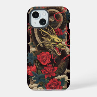 Coque iPhone 15 Étui pour téléphone Dragon Japonais