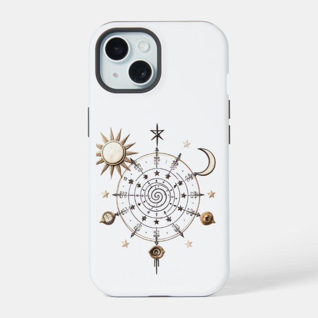 Coque iPhone 15 Étui pour téléphone Équilibre Céleste (Verso)