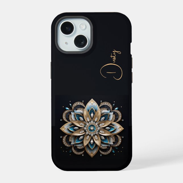 Coque iPhone 15 Étui pour téléphone Regal Mandala (Verso)
