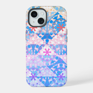 Coque iPhone 15 Étui Triangle Motif Pug Corail