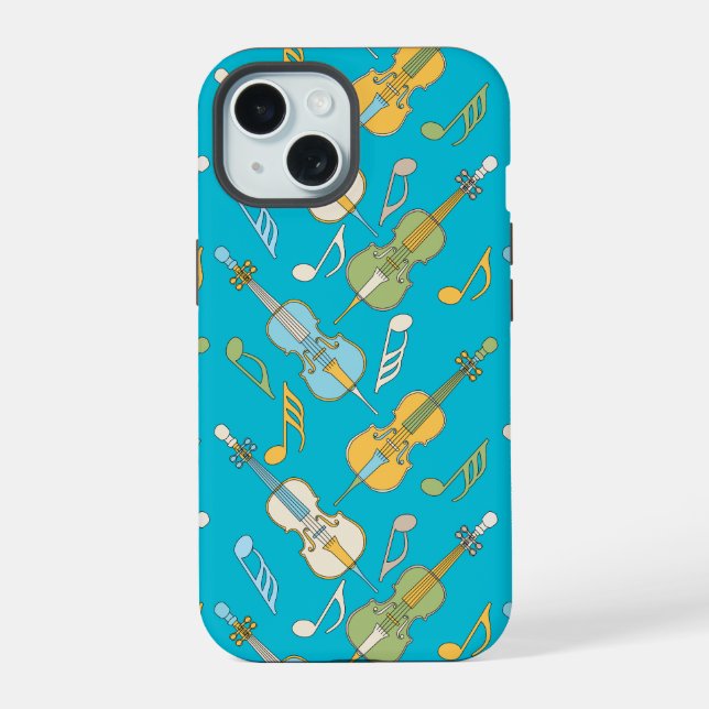 Coque iPhone 15 Étuis iPhone / iPad avec violoncelles et notes de  (Verso)