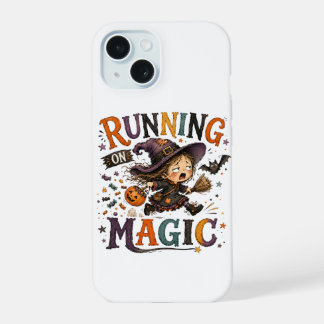 Coque iPhone 15 Exécuter Sur La Sorcière De Halloween Mignonne En