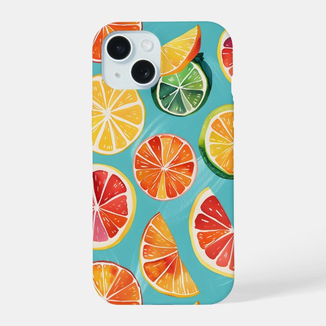 Coque iPhone 15 Explosion de Citron (Verso)