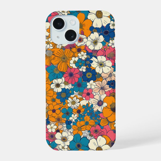 Coque iPhone 15 Explosion florale (Verso)