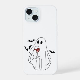 Coque iPhone 15 Fantôme éméché avec chauves-souris – Étui pour ama