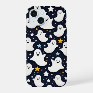 Coque iPhone 15 Fantômes et étoiles