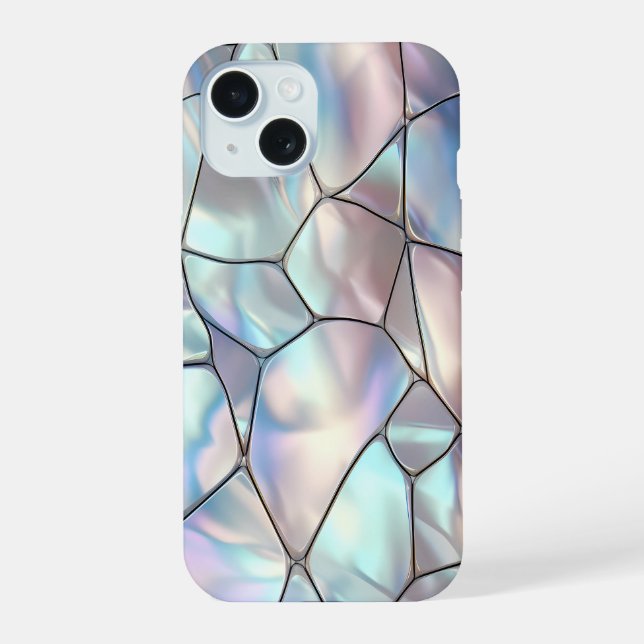 Coque iPhone 15 Faux Nacre Mère+de+Perle Case-Mate (Verso)