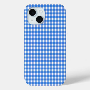 Coque iPhone 15 Faye et Lauren Blue Gingham