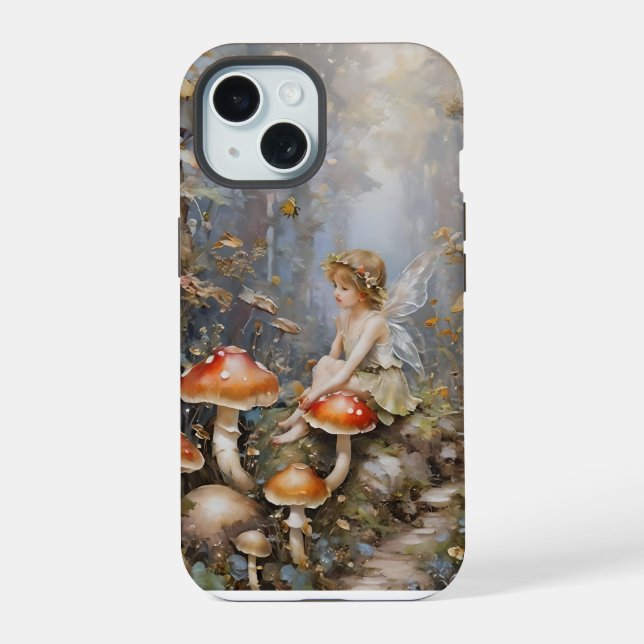Coque iPhone 15 Fée Champignon Fantaisiste (Verso)
