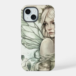 Coque iPhone 15 Fée verte mystique sage