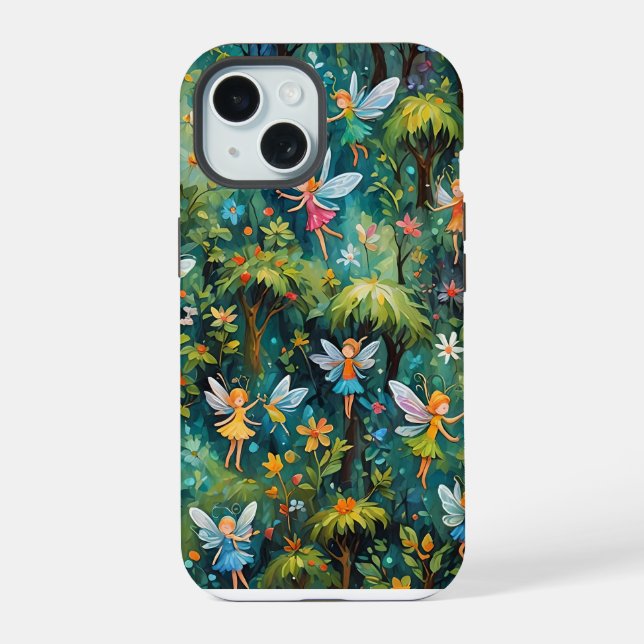 Coque iPhone 15 Fées de la Forêt (Verso)