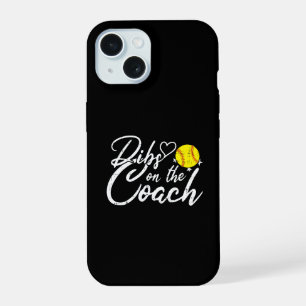 Coque iPhone 15 Femme d'entraîneur de softball, réservé à l'entraî