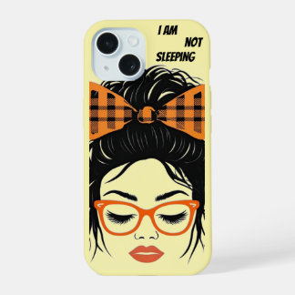 Coque iPhone 15 Femme Whimsical avec lunettes orange