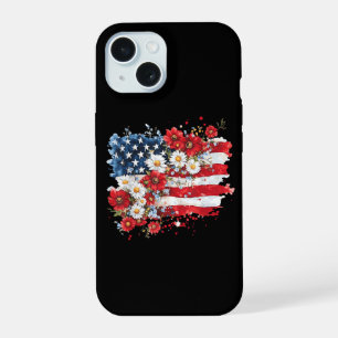 Coque iPhone 15 Femmes Fleurs de la fête de l'Indépendance américa
