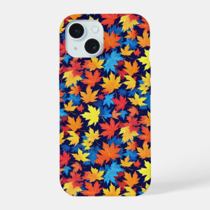 Coque iPhone 15 Feuilles Colorées D'Automne Sur Arrière - plan Ble