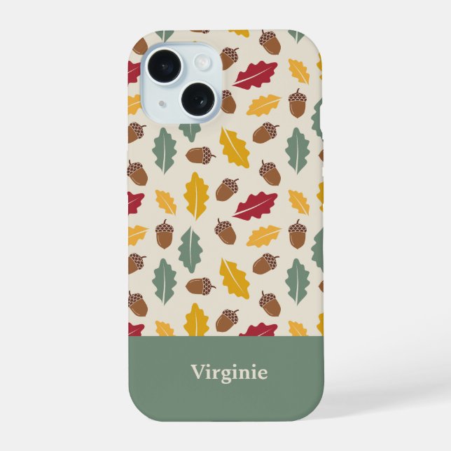 Coque iPhone 15 Feuilles d'maïs et d'automne (Verso)